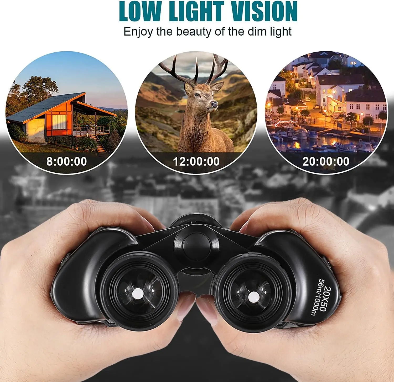Military 20x50 Powerful Long Range Binoculars Zoom HD BAK4-Prism High Magnification Professional Telescope For Hunting Tourism portable binoculars binoculars telescope mini binoculars