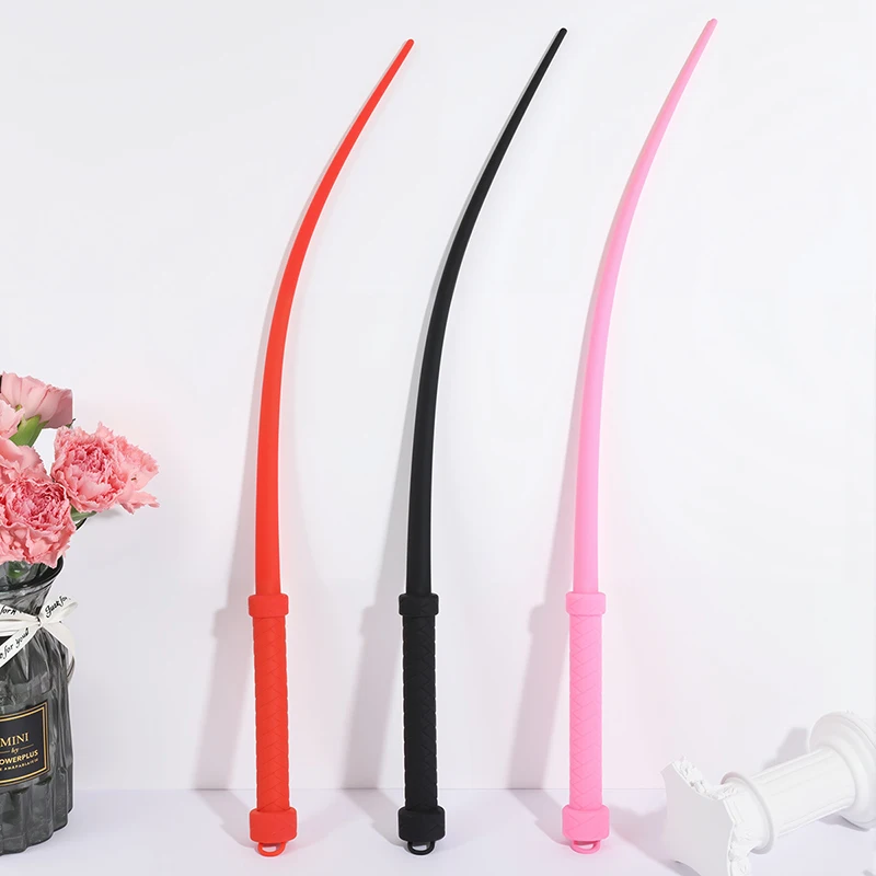 Equestrian Whip Black 63CM Genuine Silicone Horse Whips Equestrian Training Tools Submissive Riding Horse Whip Racing Whipping Props