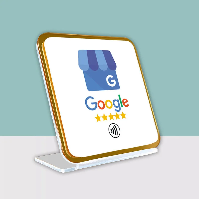 Google Review 아크릴 레스토랑 테이블 디스플레이 스탠드, NFC Goo..