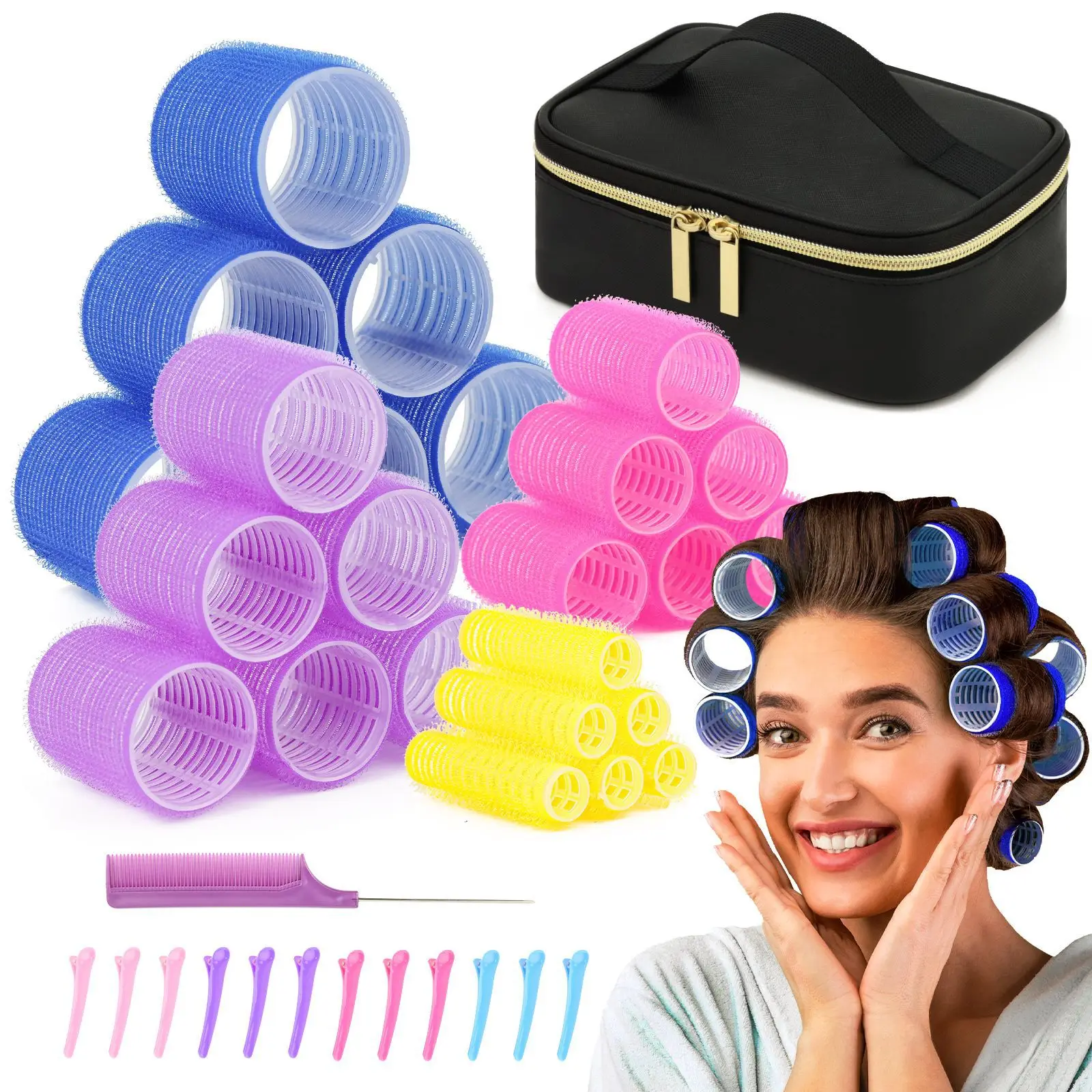 Air Bangs Curling Tube Large Cosmetic Bag Curler Set Bangs Curling Hair Diva hair styling tool hair curling tools