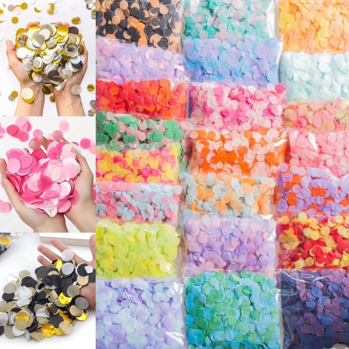 Round Confetti Paper for Wedding Birthday Party Favor Decor Gift Box