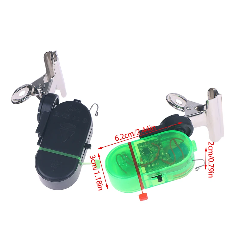 1Pc 낚싯대 알람 휴대용 싱글/더블 램프 전자 낚시 입질 소리 알람 낚시용 조명이 있는 피쉬벨 클립