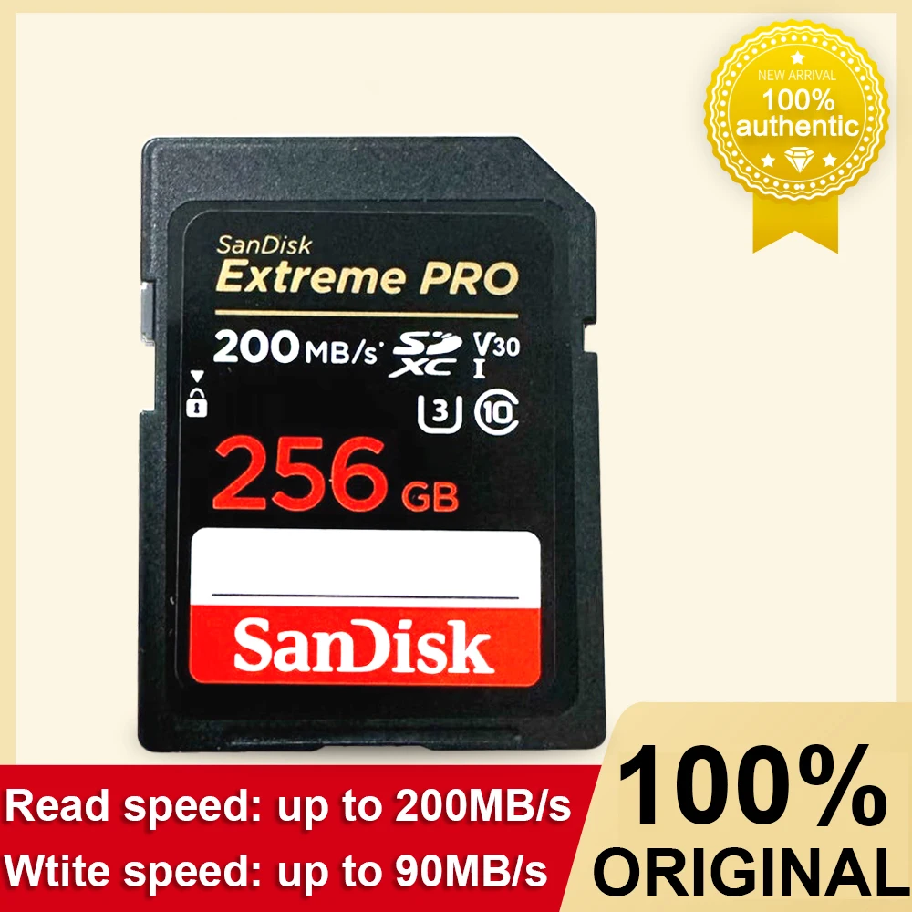 thumbnail image 1 of Tarjeta de memoria SanDisk Extreme PRO Tarjeta SD de 64 GB, 512 GB, 128 GB, 256 GB, 32 GB Tarjeta de memoria U3 4k de alta velocidad Clase 10 170 MB/s V30 para cámara, 1 of 5