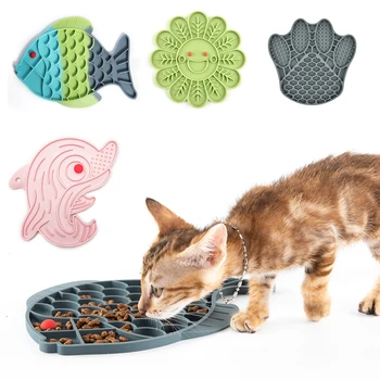 Fish Shape Silicone Bowl Dog Lick Mat Slow Feeding Food Bowl For Small Medium Dogs Puppy