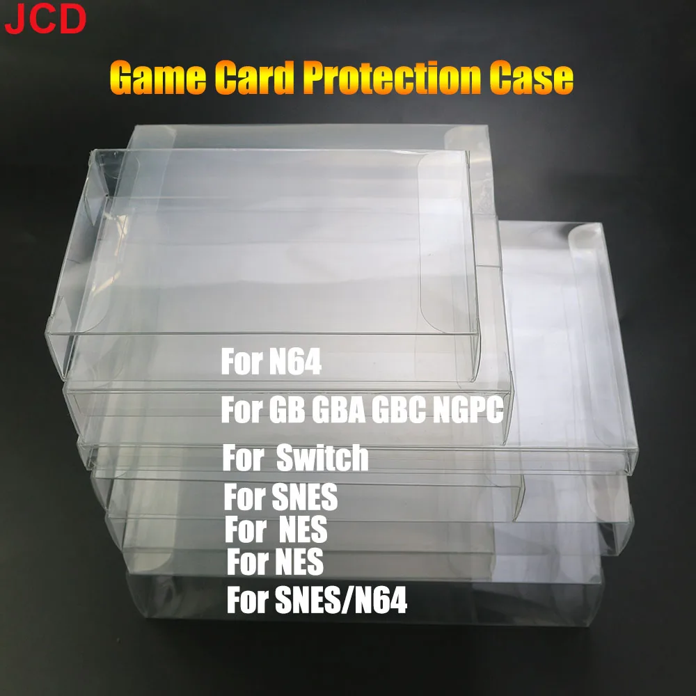 

1pcs Plastic PET For NES Protector Case for Switch Game Boxes Clear Transparent For GB GBA GBC SNES N64 NGPC Game Box CIB Games