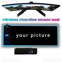 15W Wireless Charging Mouse Pad Gamer Non-slip Custom Mousepad DIY RGB Luminous Desk Mat Computer Laptop Keyboard Glowing LED 1