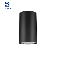 Big Suction Round Ceiling Chimney Hood Column Black Round Ceiling Island Range Hood Cooking Kitchen Hood With Aluminum Filters 2