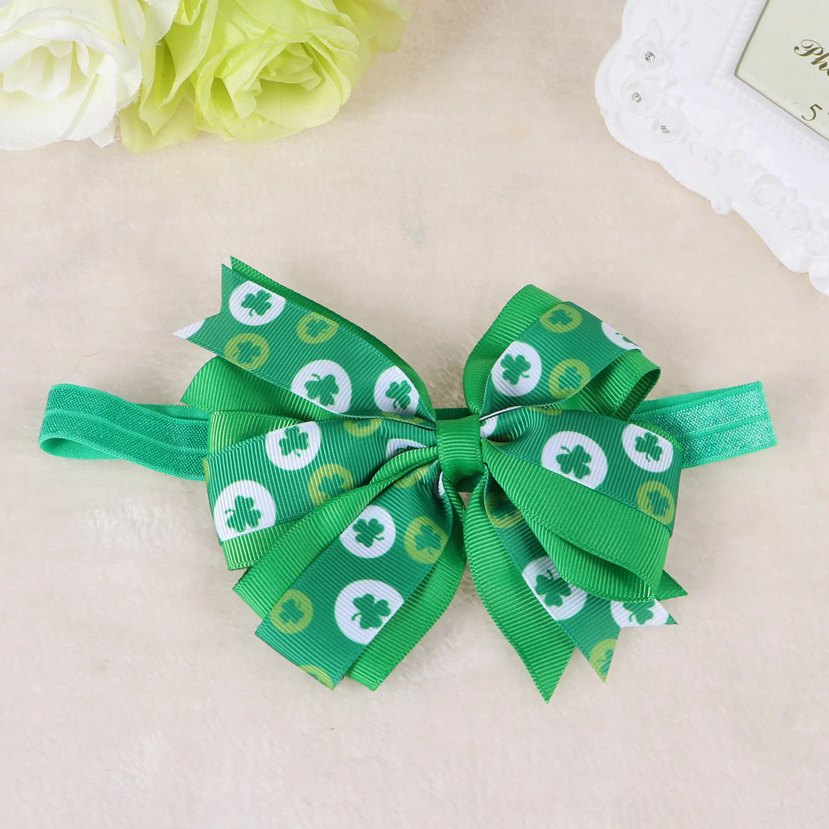 

Hair Tie Kids Band St Patrick's Day Headband Headgear Baby Shamrock Hairband Accessories Chiren