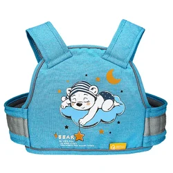 Child Safety Belt for Electric Motorcycle and Battery Car with Fall Protection (Light Blue Bear)