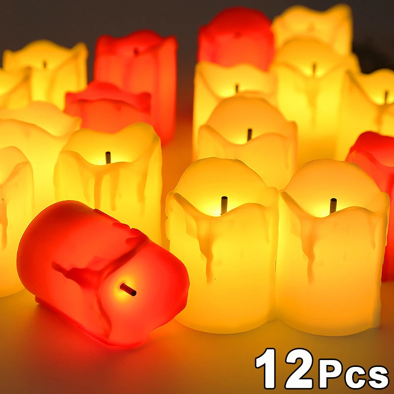 

12/1Pcs LED Candle Light Battery Powered Electric Flameless Tealight Candle For Home Christmas Wedding Party Decoration Lighting
