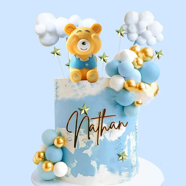 Déco de fête - Ballon ourson bleu - Déco anniversaire 1 an, baby shower  garcon
