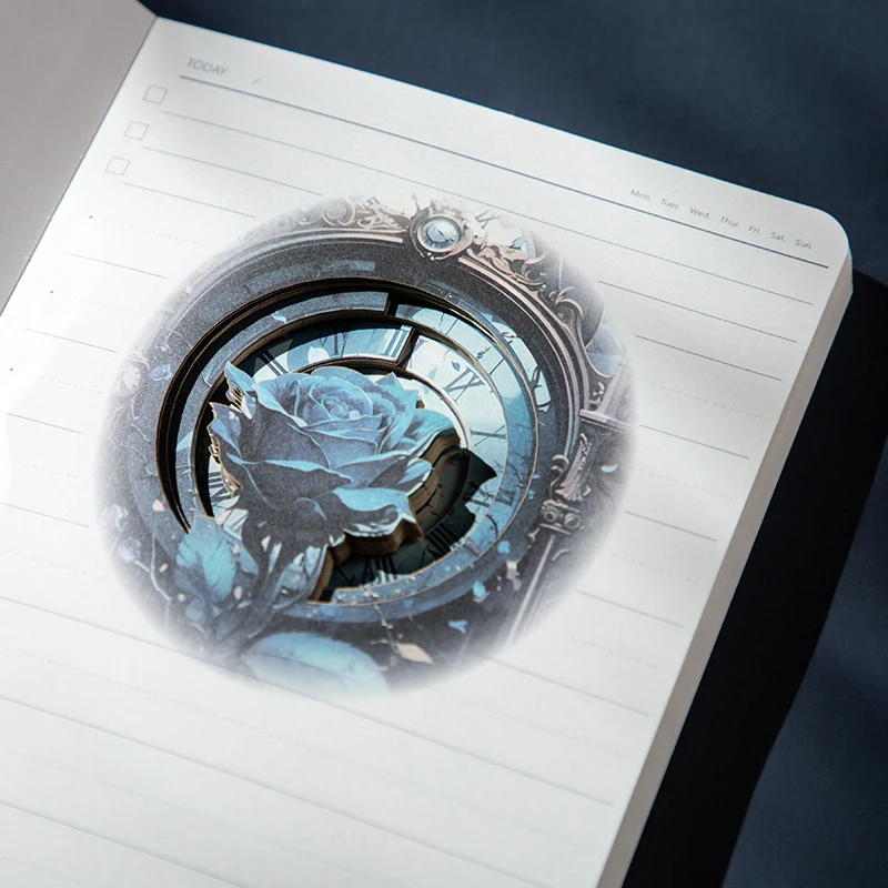 Pink Castle Creative Creative 3D Hollow Paper Carving Notebook Gift Midnight Rose Commemorative Notebook Handbook 6