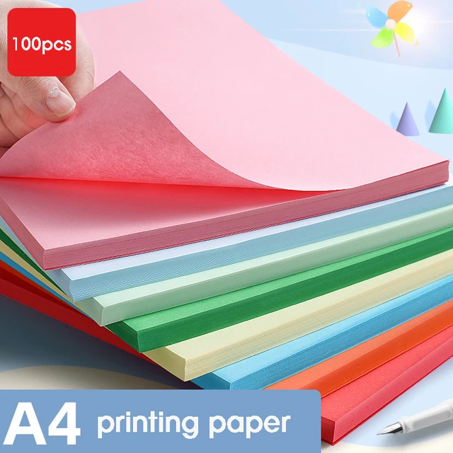 100 Pieces of 80g Draft Paper A4 Copy Paper White Pink Green Blue Red  Printer Paper Office Paper Practice Paper for Student - AliExpress