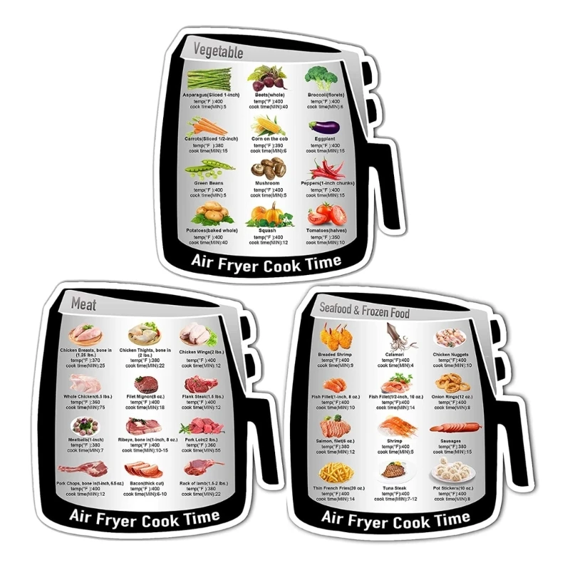 Air Fryer Magnetic Cheat Sheet Set Instant Pot Pressure Cooker Accessories  Cook Times Magnet Chart Kitchen Guide Cookbook - Cookware Parts - AliExpress