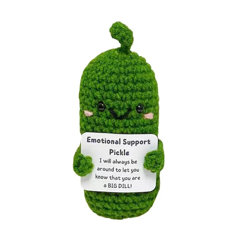 Handmade Emotional Support Pickled Cucumber Crochet Doll food model food photography props kitchen food toys vegetable ornaments fake food prank toys anti pressure toys