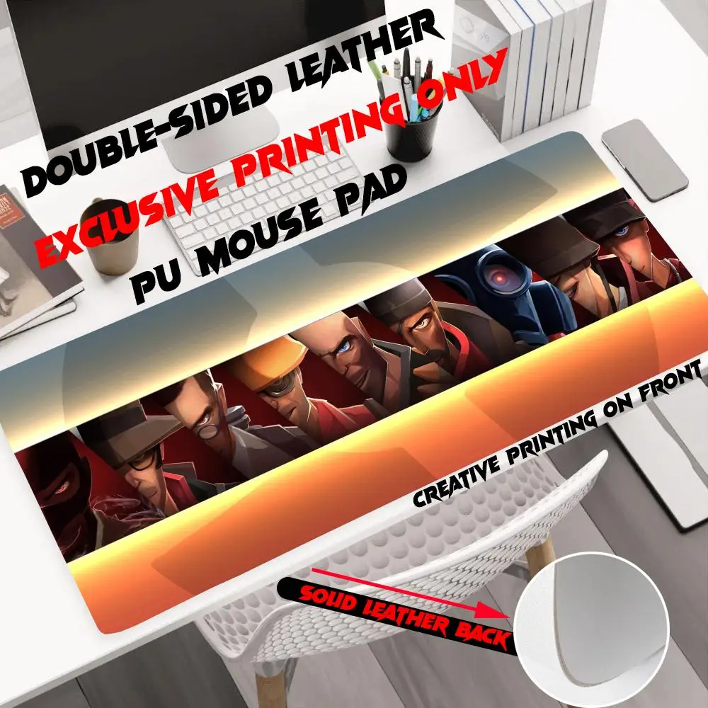 

Mouse Pad Large Size Office Desk Protector Mat PU Leather Waterproof New Cool Team fortress 2 gamer Mouse Pad Desktop