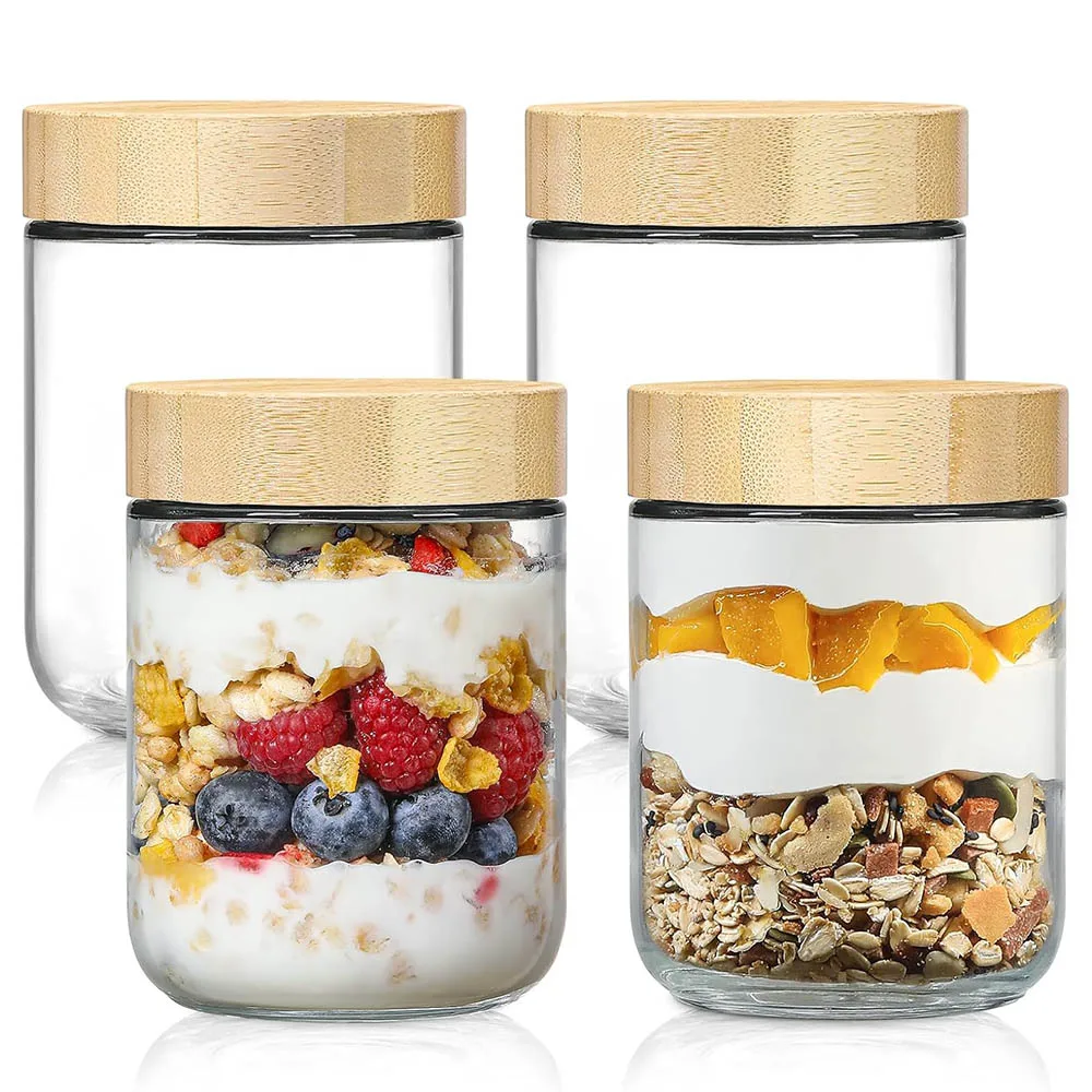 Barattoli Cucina Zikenis Overnight Oats - 4 Vasetti Per Conserve Da 500