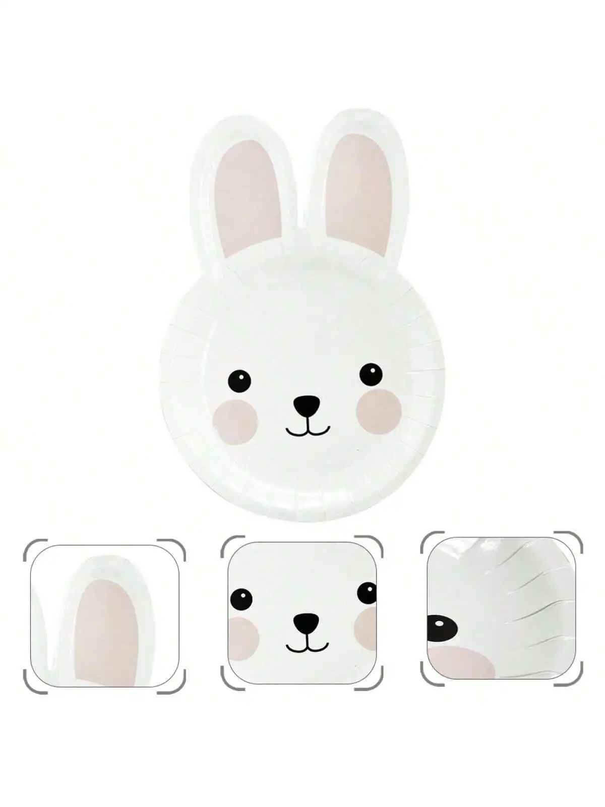 8pcs Rabbit Paper Plate Disposable Plates Easter Party Decorations Bunny Birthday Plates Birthday Party Dinnerware Disposable Pa