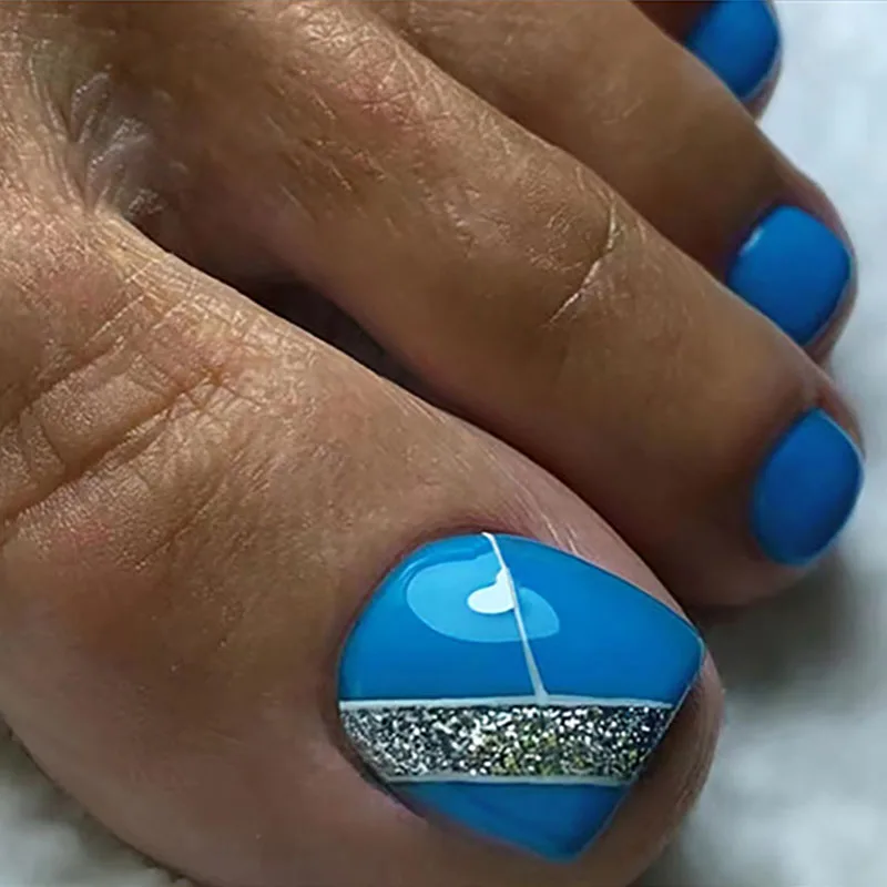 False Toe Nails Summer Simple Wearing Nail Art Pattern Removable