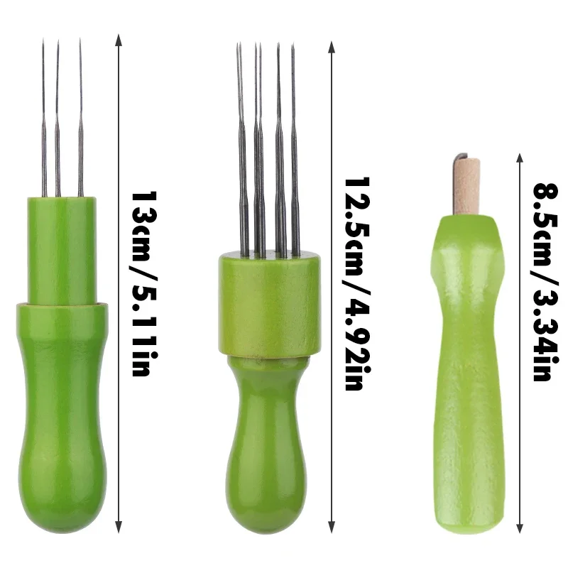Colorful Wooden Handle Needle Felting Tools Set Wool Felting Tools Kit DIY Craft Needlework Poke Supplies Set