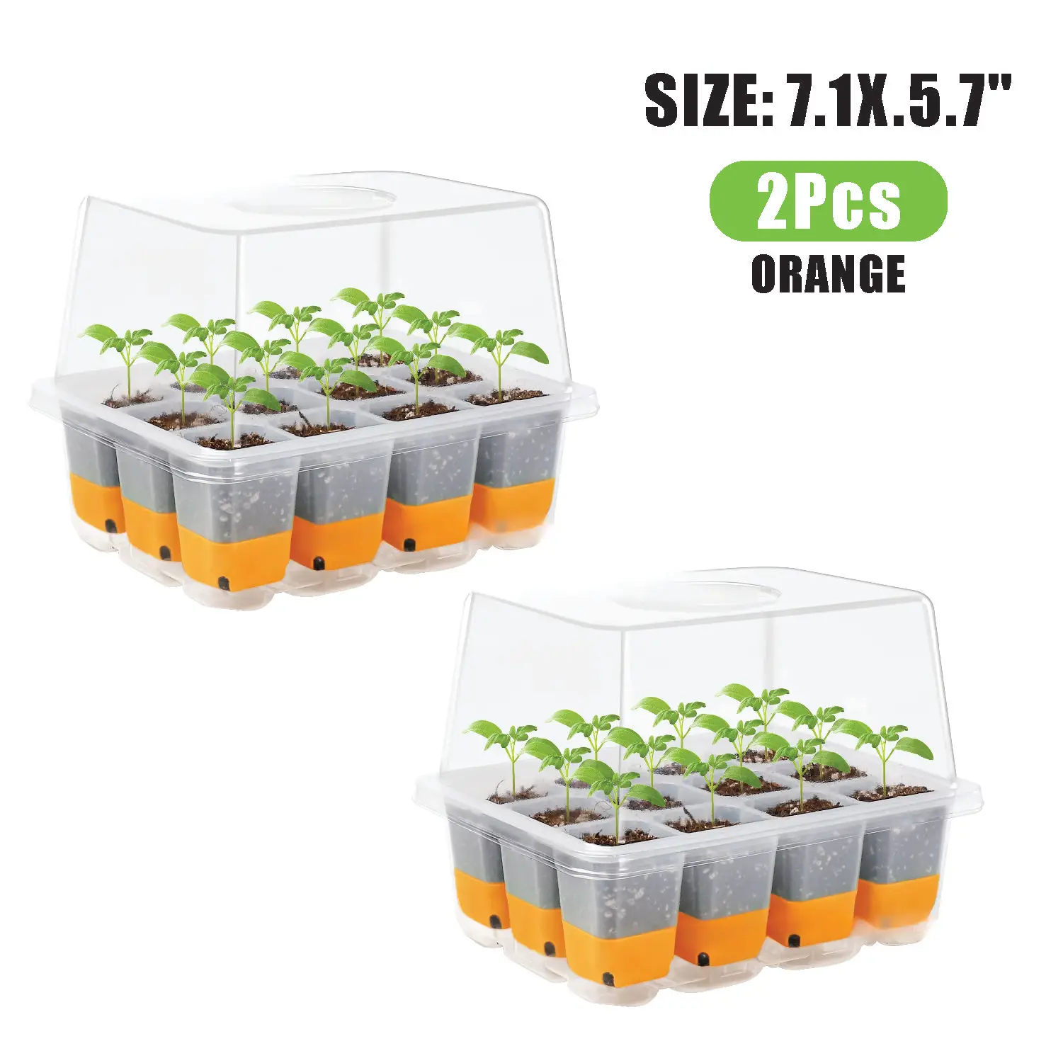 Seedling Starter Tray 12-cell Silicone Seedling Starter Tray Indoor Garden Greenhouse Growth Potting with Cover Adjustable Humidity Germination Box