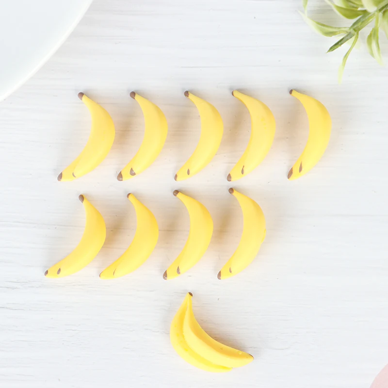 10Pcs 1:12 Dollhouse Miniature Resin Artificial Fake Miniature Food Fruit Banana Play DollHouse Toy Decorative Craft 5
