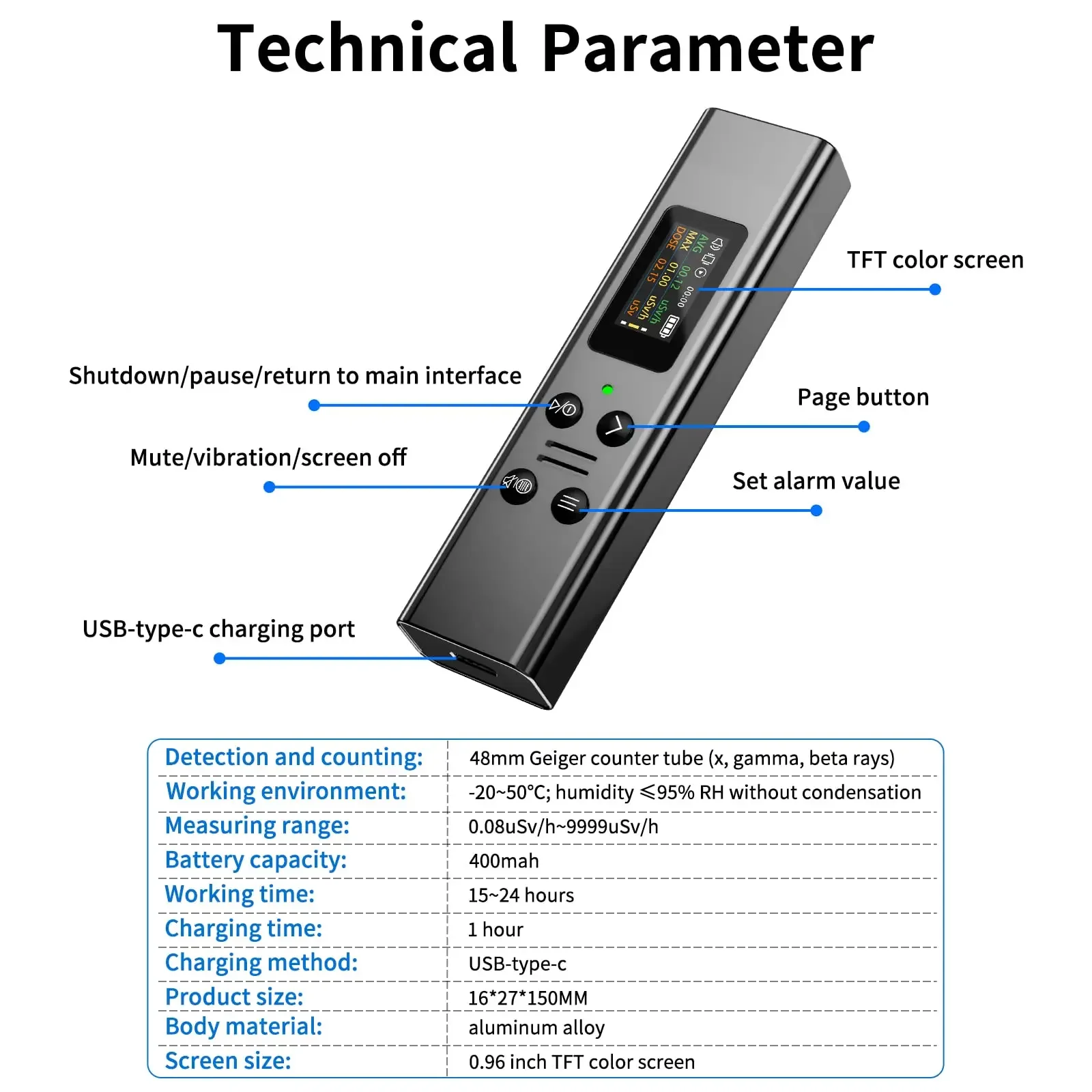 Y-M06/F8 Geiger Counter Nuclear Radiation Detector Personal Dosimeter X-ray &gamma;-ray &beta;-ray Radioactivity Tester Marble Detector radiation detector geiger counter