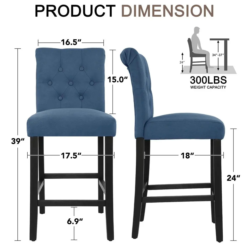Upholstered Counter Stools Set 2