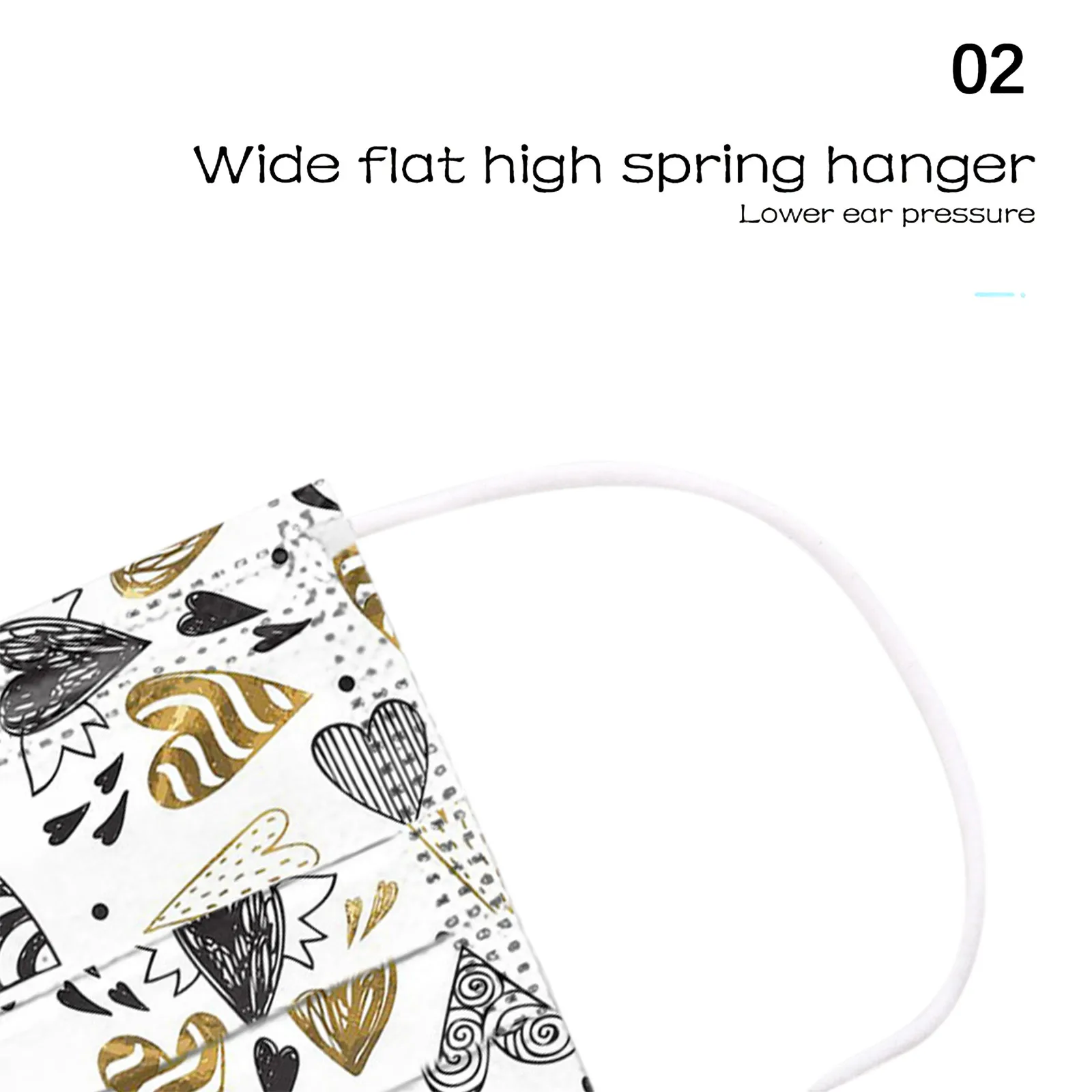 Valentine's Day Disposable Face Masks For Adult Cute Paper Masks Full Face Protection Dust-Proof