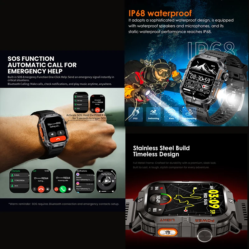 Premium HD Screen Smart Watch with Advanced Positioning and Sport Tracking