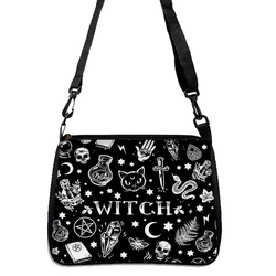 Gothic Cat Printed Halloween Crossbody Shoulder Bag - Stylish Women's Fabric Handbag (1)