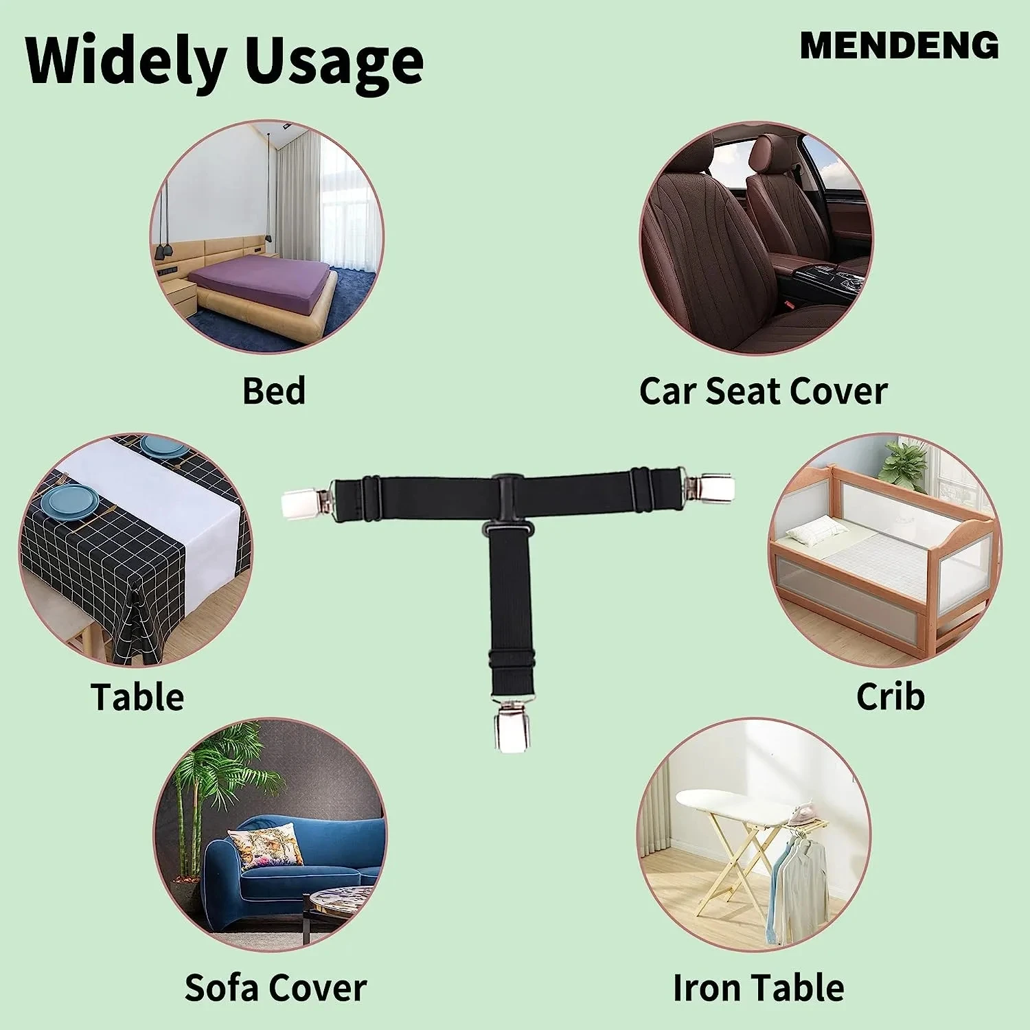 Elastic Bed Sheet Grippers and Organizers - 4-Pack Set