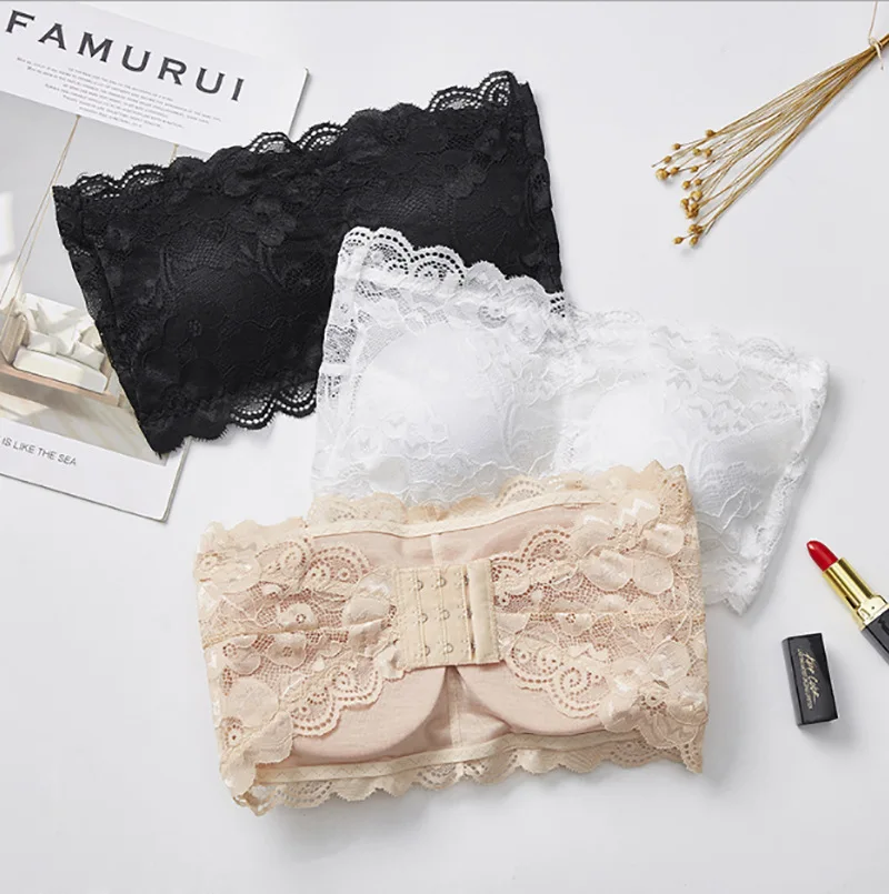 One Word Wrap Chest Lace Bra Sexy Anti Slip Strapless Bra AliExpress