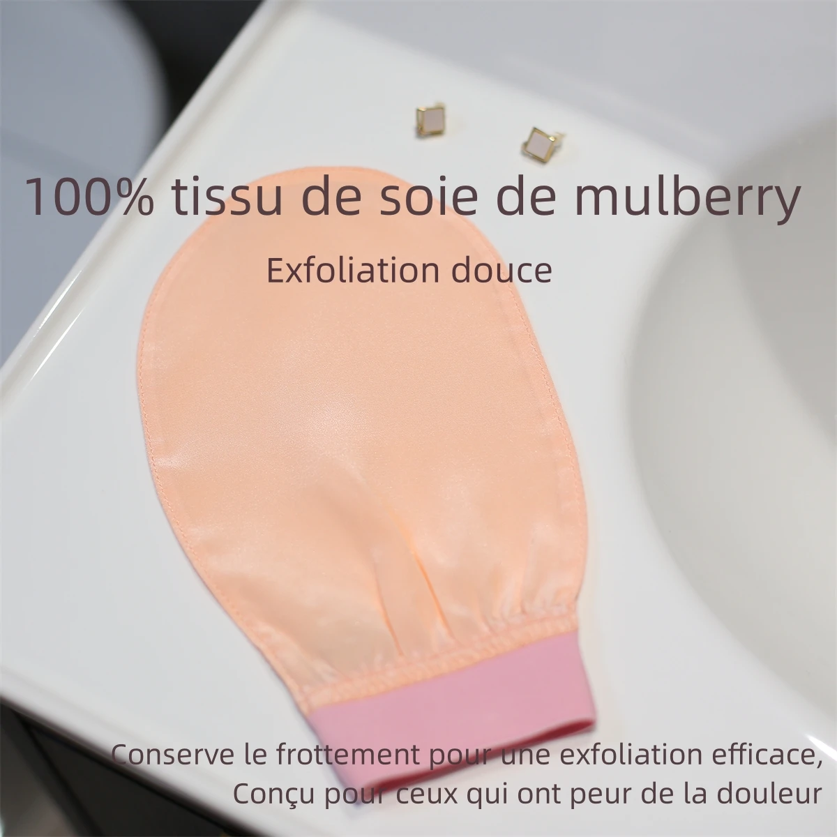 100% Silk Exfoliating Glove Turkish Silk DEEP EXFOLIATING Body Scrubber Dead Skin Removal Body Exfoliator SMOOTHS SKIN 4