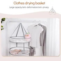 Anti-deformation Hanging Laundry Basket 2 layers Mesh Clothes Drying Net Household Folding Rack Sweater Blouse Socks 2