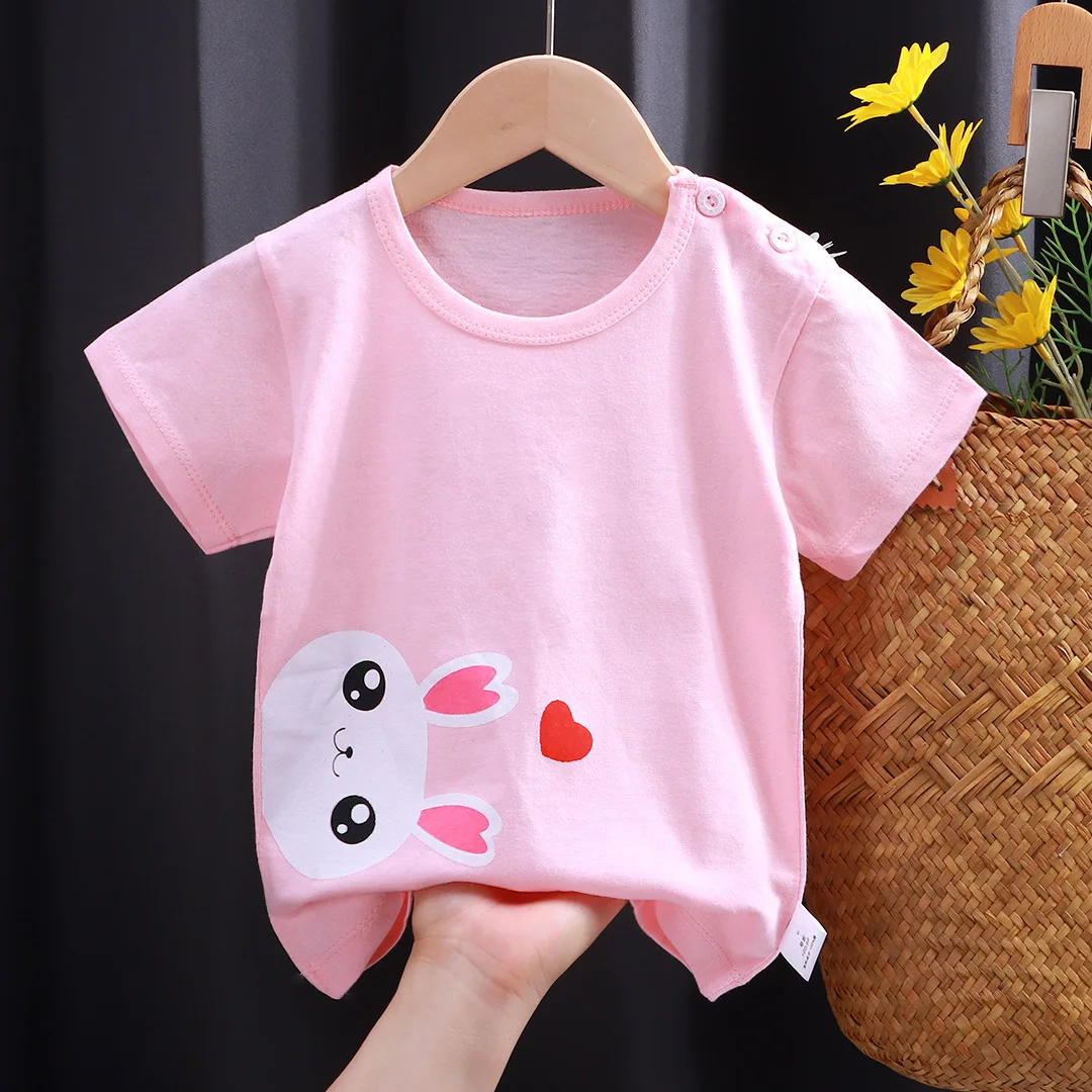 thumbnail image 1 of Kids Clothes  T-Shirt Children's Clothing Boys Girls Summer Cartoon Tops Short Sleeve Clothes 100% Cotton Blue Excavator Cartoon, 1 of 6
