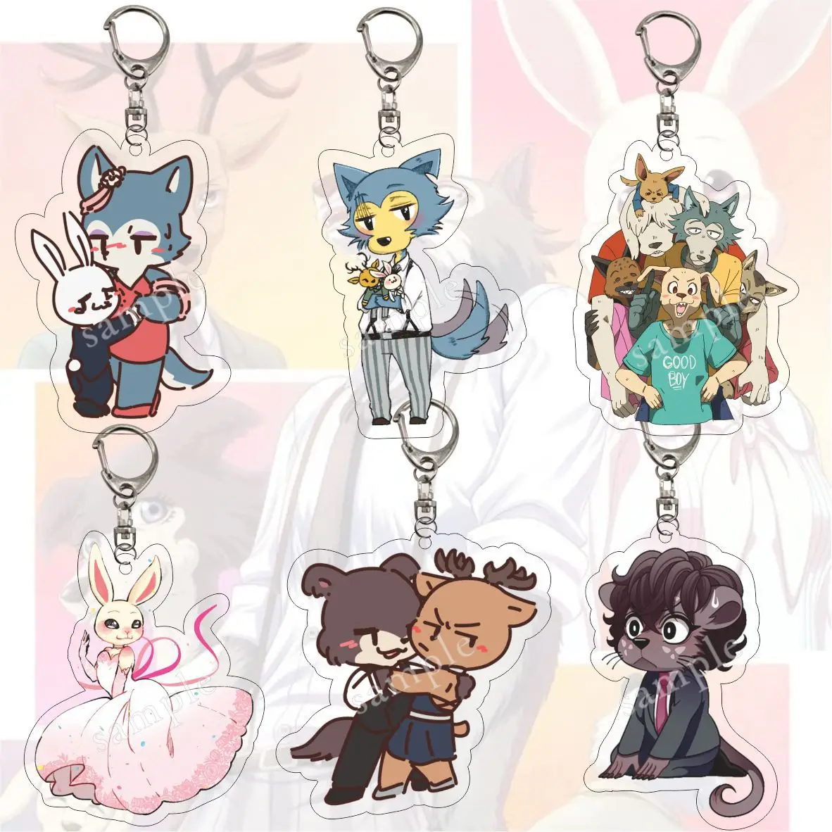 Anime BEASTARS Key Chain Legosi Louis Hal Juno Figures Keychain Cartoon
