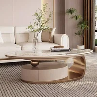 Table Basse Décorative Irrégulière Style Unique Blanc Nordique Table Basse Moderne Luxe Gain de Place Meuble Salon Mobilier de Salon 3