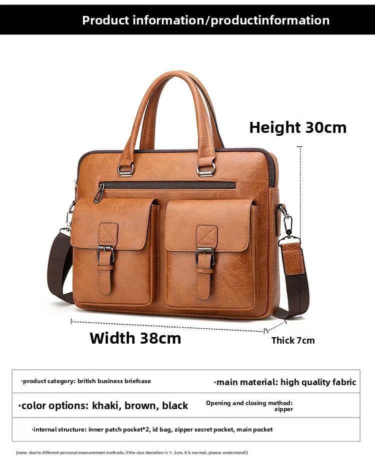Men’s Briefcase – Business Shoulder & Handbag, Casual Fashion Office Bag, Manufacturer Wholesale - 6