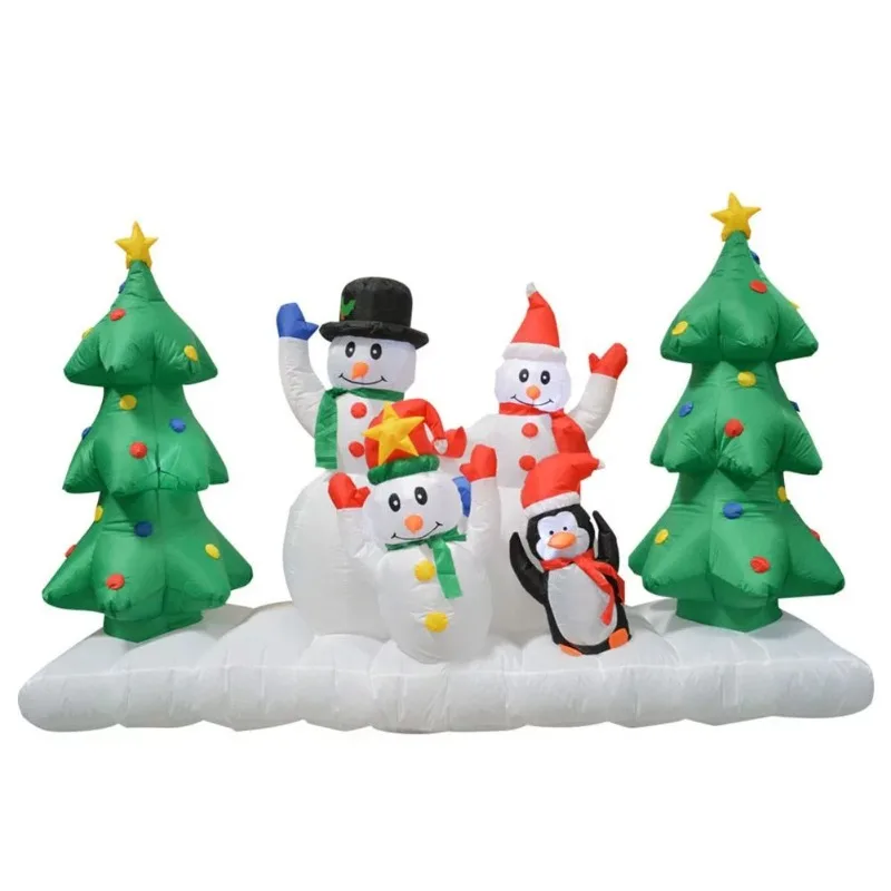 

DUTRIEUX christmas ornaments Canopy Christmas Inflatable Decoration, Outdoor Holiday Lighted Snowman-Santa-Penguin, 5 Feet Tall
