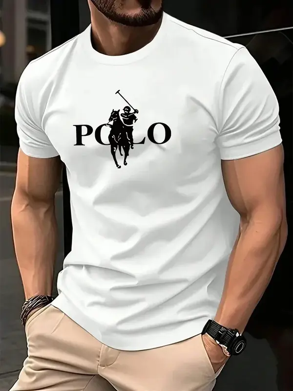 Men's Summer Simple and Fashionable Casual Business Short Sleeved T-shirt Round Neck Solid Color Sports Quick Drying Top - Image 3