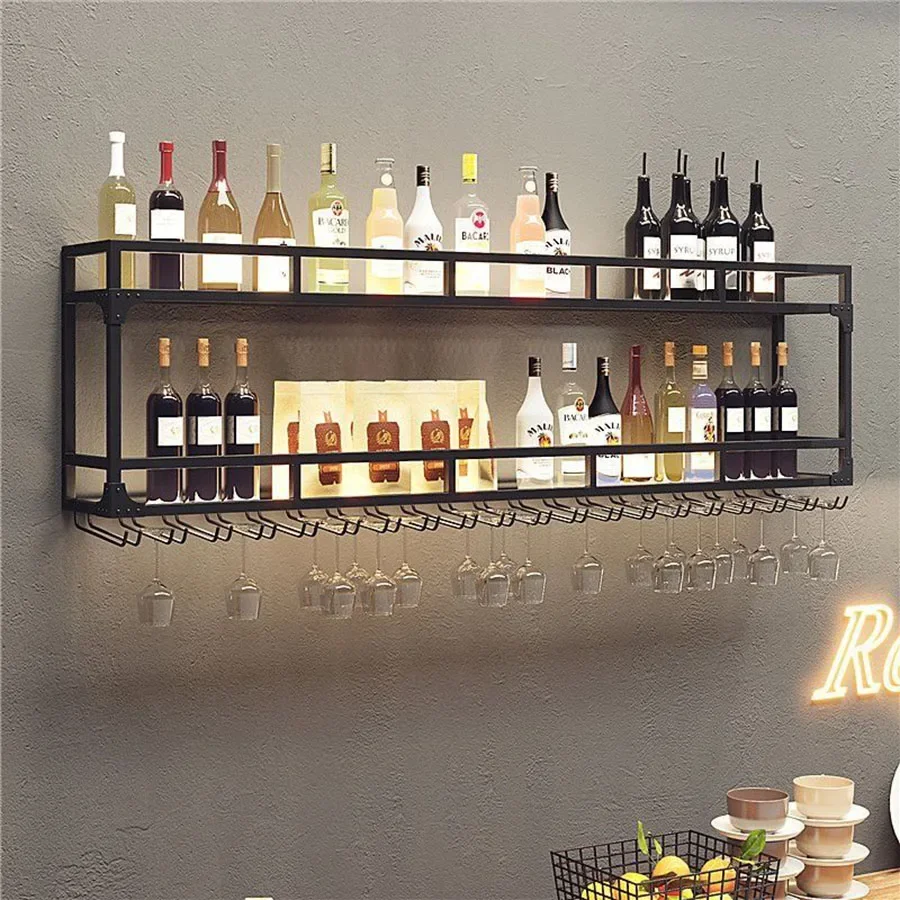 

Wall Mount Bar Cabinet Boutique European Luxury Nordic Art Vintage Vertical Minature Wine Rack Metal Wijnrek Design Furniture