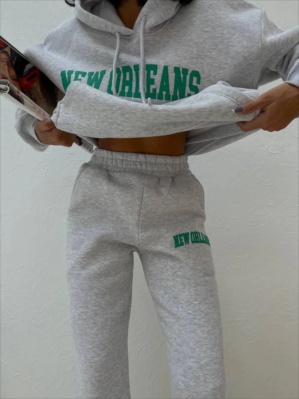 

Hot Selling 2023 Autumn/winter New Brushed Women's Sports Leisure Fashion Solid Color Set Long Sleeve Pants Set