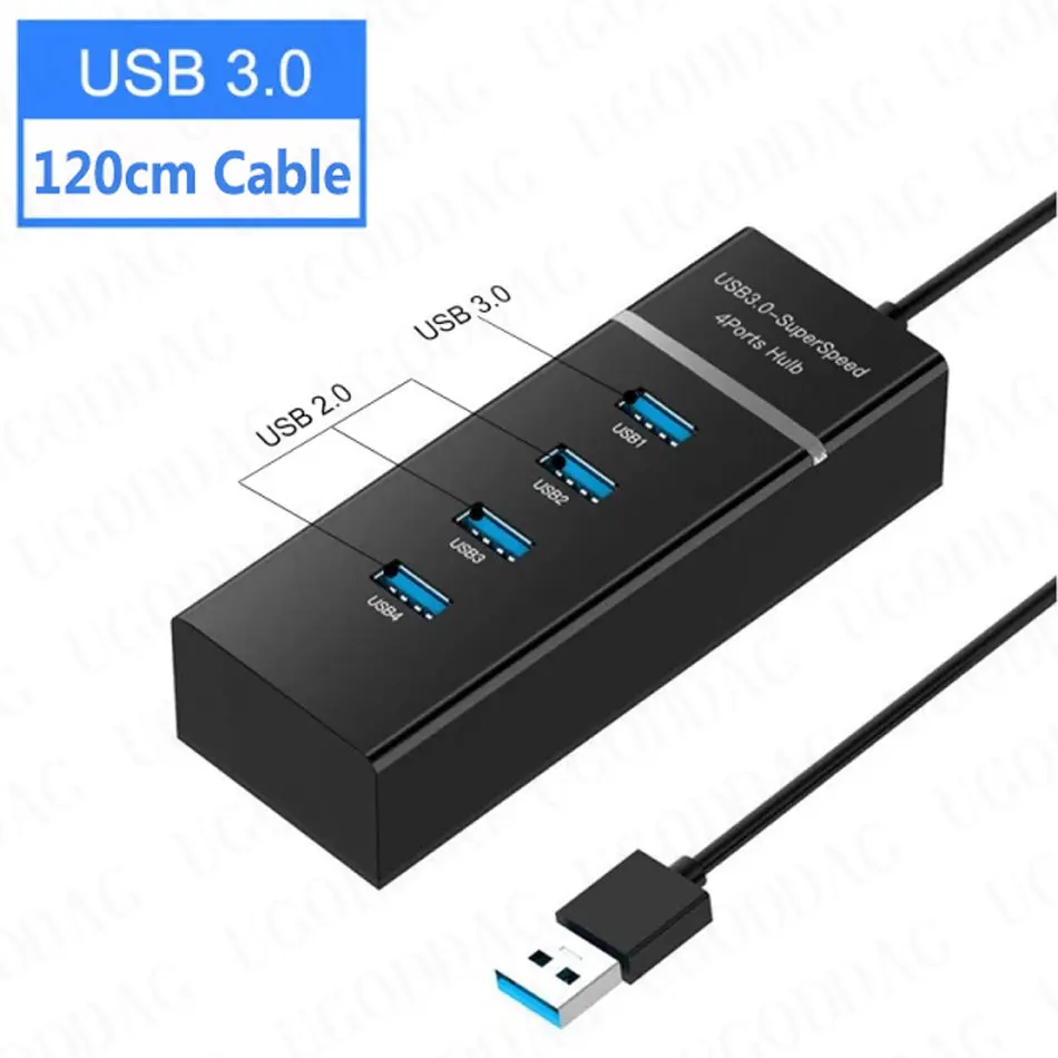 Velocidade Portas Hub Usb 3.0 Adaptador Expansor Cabo Multiport Usb Splitter para Laptop Macbook Desktop Notebook Adaptador Usb Hub Alta - Imagem 2
