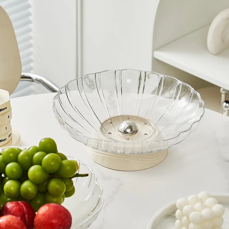 

High Foot Fruit Plate Household Living Room Coffee Table Fruit Plate Candy Snack Dish Draining Fruit Plate