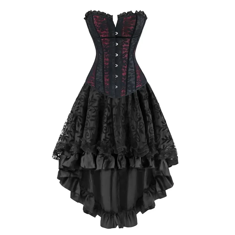 Women Gothic Victorian Corset Bustier Dress Renaissance Steampunk Costume