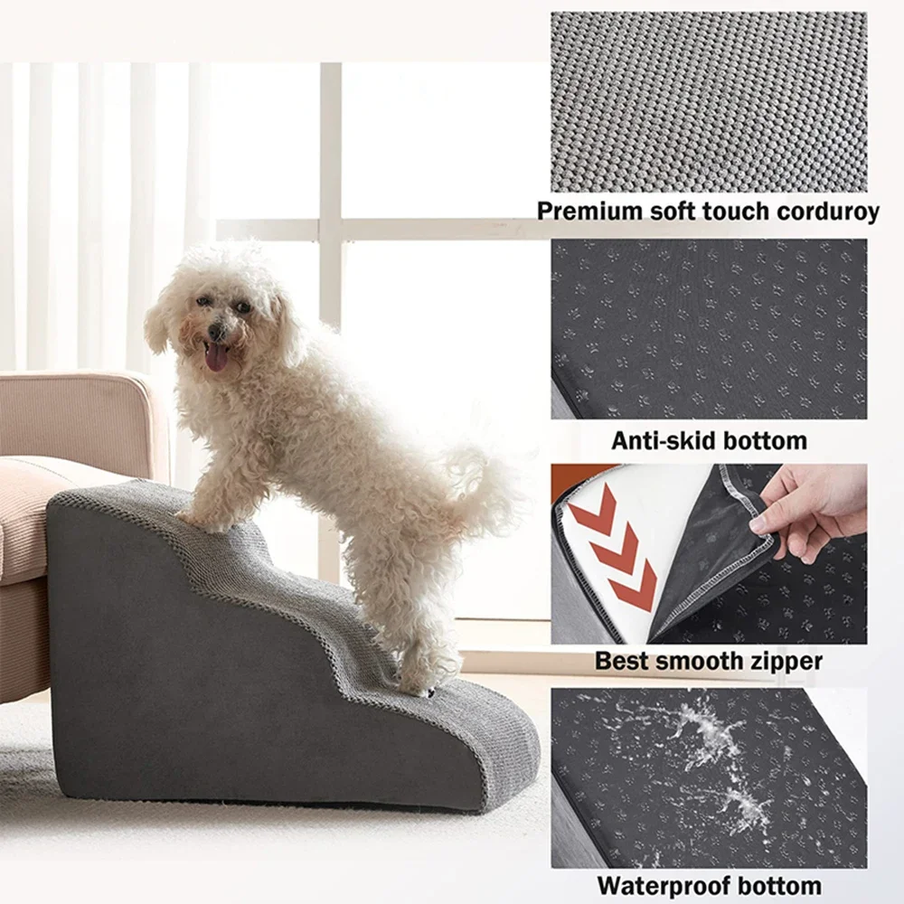 Escaleras antideslizantes para mascotas, escalones extraíbles para perros pequeños, cama para gatos, sofá, suministros, novedad, 2/3