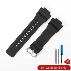 Durable Silicone Resin Watchband Strap - 18mm - 18mm (Black Silver)