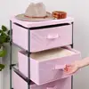 Pink 4 Drawer Storage Organizer Fabric Dresser Clothes Stand Versatile Unit Bedroom Nursery Living Room 6