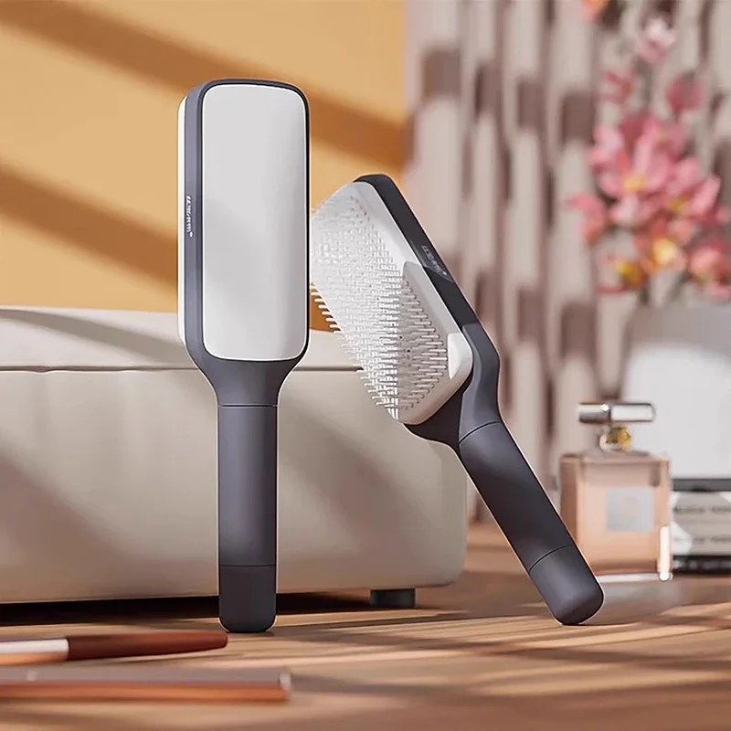 Rotating lifting hair comb, one click cleaning, stretchable massage comb, air cushion, airbag women anti-static hair comb